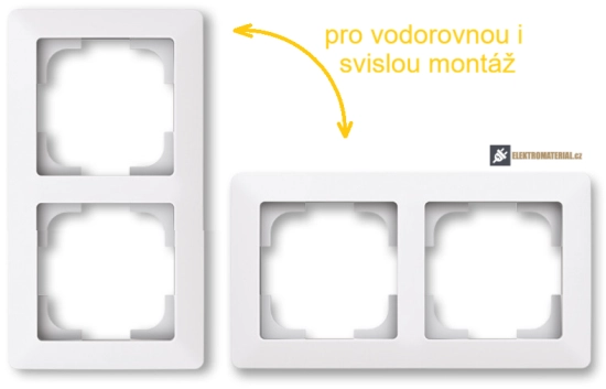 ABB 3901T-A00020 500 ZONI je dvojnásobný rámeček pro vodorovnou i svislou montáž v bílé barvě pro zásuvky a vypínače ZONI výrobce ABB