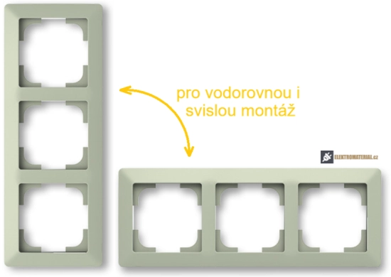 ABB 3901T-A00030 143 ZONI je trojnásobný rámeček pro vodorovnou i svislou montáž v olivové barvě pro zásuvky a vypínače ZONI výrobce ABB
