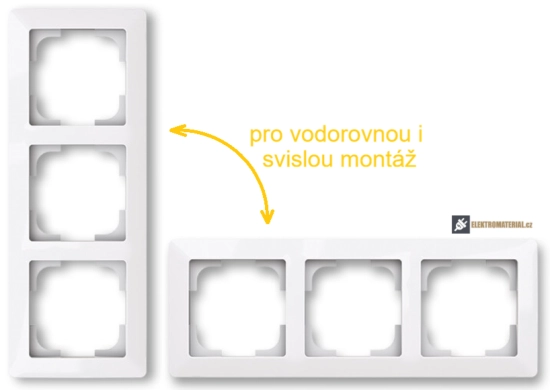 ABB 3901T-A00030 500 ZONI je trojnásobný rámeček pro vodorovnou i svislou montáž v bílé barvě pro zásuvky a vypínače ZONI výrobce ABB