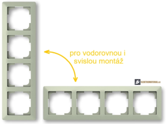 ABB 3901T-A00040 143 ZONI  je čtyřnásobný rámeček pro vodorovnou i svislou montáž v olivové barvě pro zásuvky a vypínače ZONI výrobce ABB