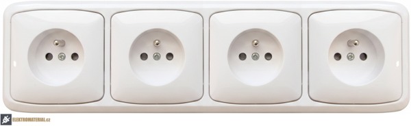 Vodorovný čtyřnásobný rámeček Tango ABB 3901A-B40 B se 4 zásuvkami