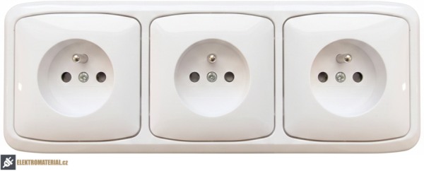 Vodorovný trojrámeček Tango ABB  3901A-B30 B se 3 zásuvkami