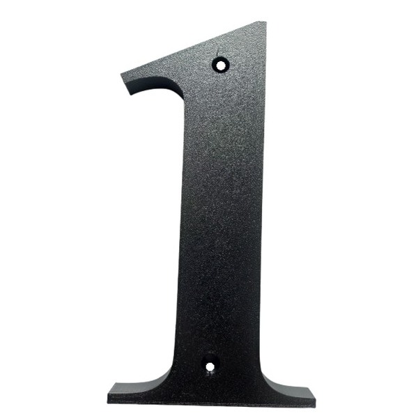 Domovní číslo popisné 1 na zeď, vrata, sloupky s dírami pro vruty barva černá, výška 170 mm