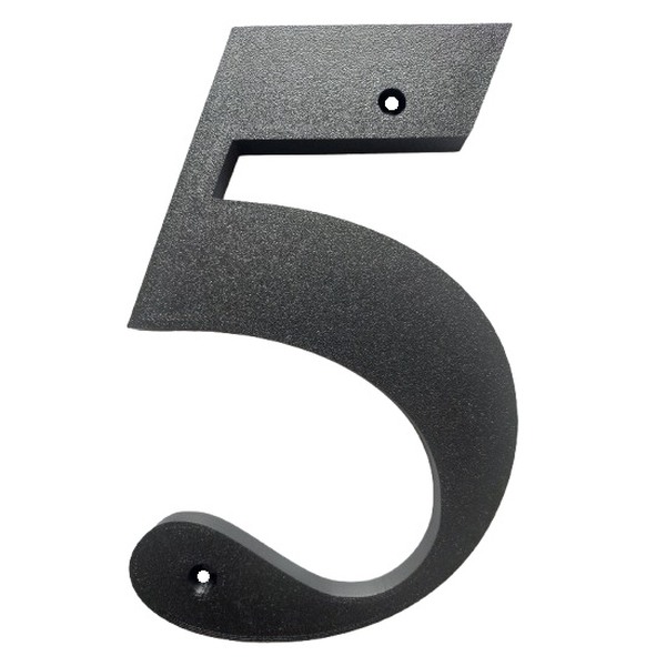 Dekorativní zrnitý povrch domovního čísla 5
