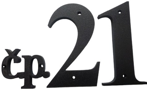 Příklad použití značky č.p. před číslo popisné