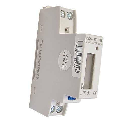 Elektroměr Eleman 1000881 DDS-1Y-18L 45A, 1mod., LCD, 1-fáz., 1-tar., podružný