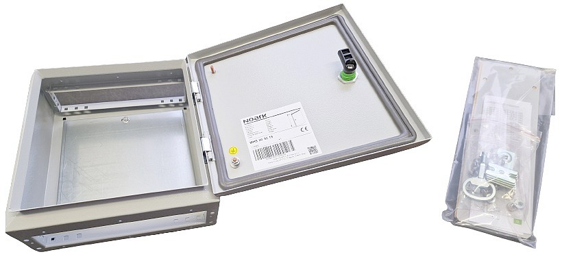Noark 110563 IP66 oceloplechové rozvodnice MHS 30 30 15, rozměry 300x300x150 mm