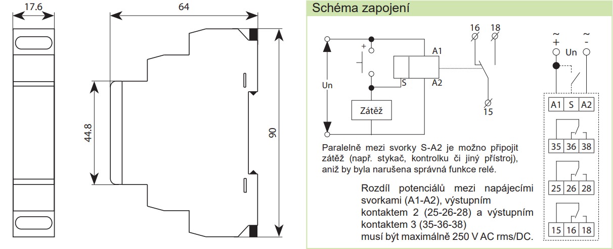 Noark 111733 - rozměry, schema