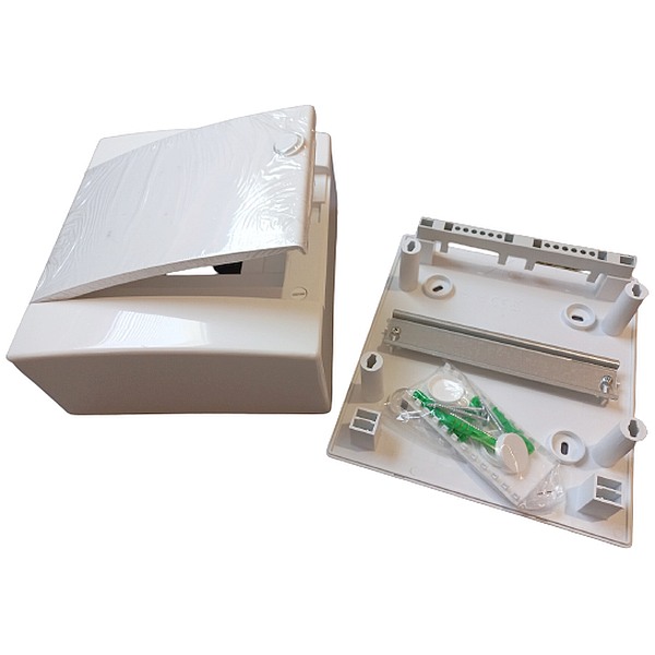 Noark 101504 PNS 8W Plastová rozvodnice, bílé dveře, montáž na omítku, IP40, 1 řada, 8 modulů