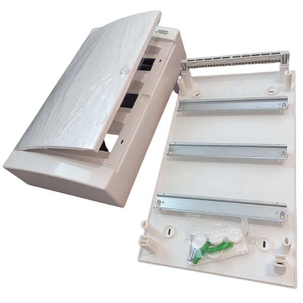 Noark 101509 PNS 36W Plastová rozvodnice, bílé dveře, montáž na omítku, IP40, 3 řady, 3x12 modulů
