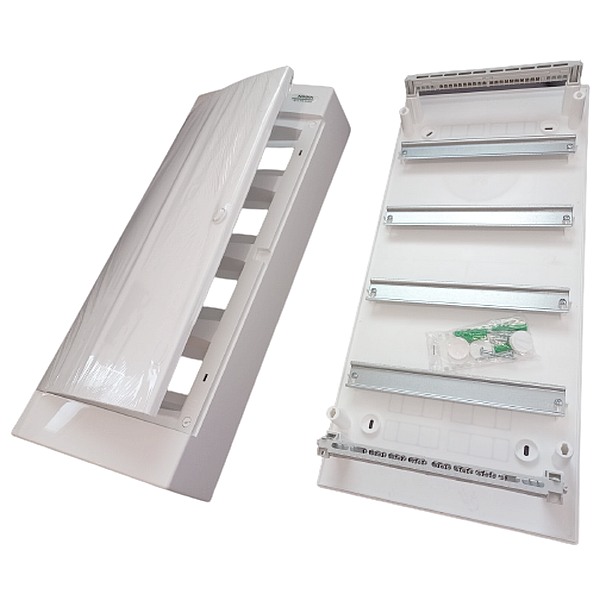 Noark 101510 PNS 48W Plastová rozvodnice, bílé dveře, montáž na omítku, IP40, 4 řady, 4x12 modulů