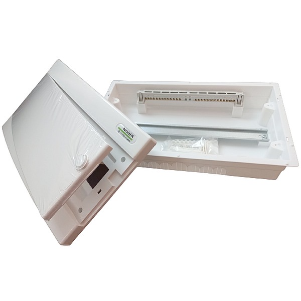 Noark 101519 PNF 18W Plastová rozvodnice, bílé dveře, montáž pod omítku, IP40, 1 řada, 18 modulů