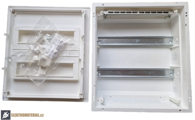 Noark 101523 PXF 24W Plastová rozvodnice, ploché bílé dveře, montáž pod omítku, IP40, 2 řady, 2x12 modulů
