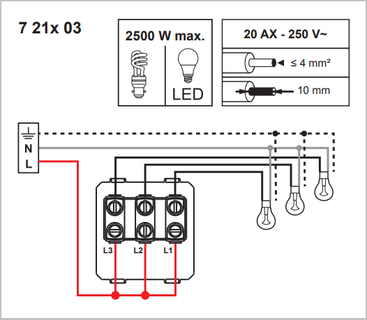 Zapojení Legrand 721303
