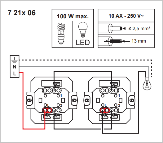 Zapojení LEGRAND 721306