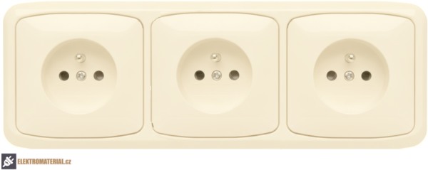 Vodorovný trojrámeček Tango ABB 3901A-B30 C se 3 zásuvkami