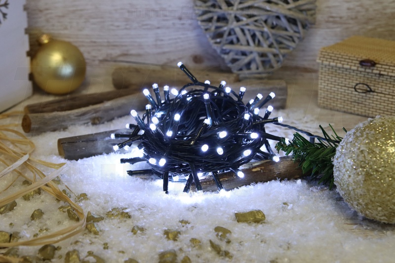 LED vánoční světelný řetěz,programovatelný, venkovní/vnitřní, bílá