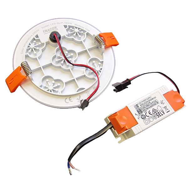Tracon LED-DLIP-10NW Podhledové kulaté LED svítidlo , se zvýšeným krytím 230 VAC, 10 W, 4000 K, 800 lm, IP66, EEI=G
