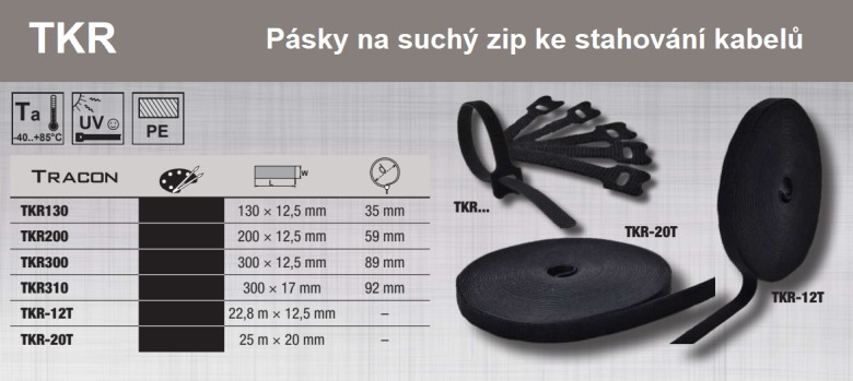 Tracon TKR Pásky na suchý zip ke stahování kabelů