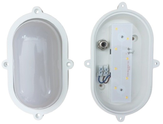 Tracon LHIPO8W Průmyslové prachotěsné LED svítidlooválné 230 VAC, 50 Hz, 8 W, 710 lm, 4000 K, IP65, EEI=F