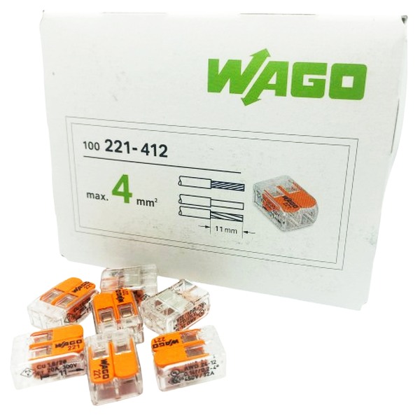 Svorka WAGO 221-412 2 x 4 s páčkou - balení