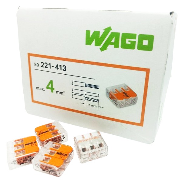 Svorku WAGO 221-413 3 x 4 s páčkou balení 50 ks.