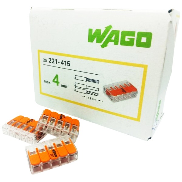 Svorka WAGO 221-415 5 x 4 s páčkou balení 25 ks