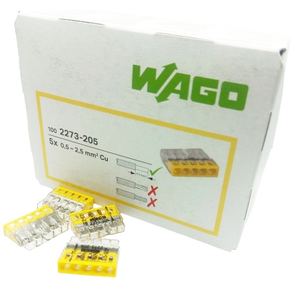 Svorka Wago MINI 5 x 2,5 2273-205 průhledná balení 100 ks