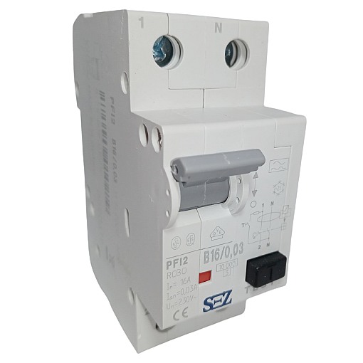 Proudový chránič s nadproudovou ochranou 2póly, charakteristika B, 20A, 100mA