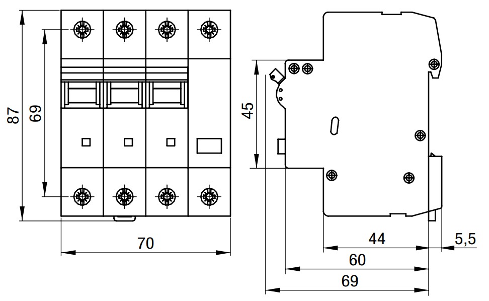 Proudový chránič 4póly, 40A, 300mA, 10kA
