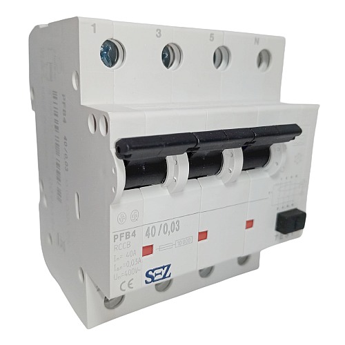 Proudový chránič 4póly, 63A, 100mA, 10kA