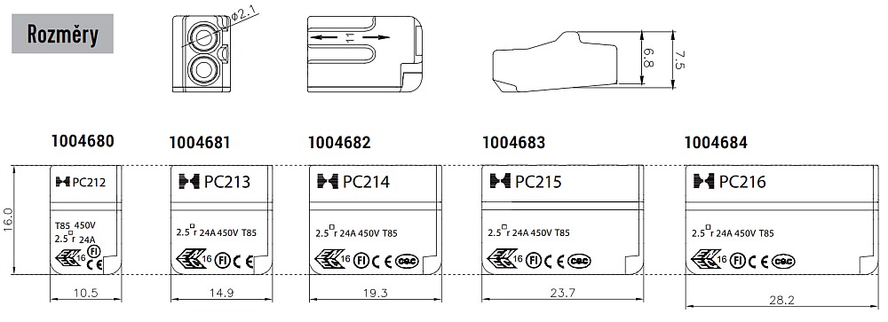 SVORKA KRABICOVA PC213-O 3X0,5-2,5