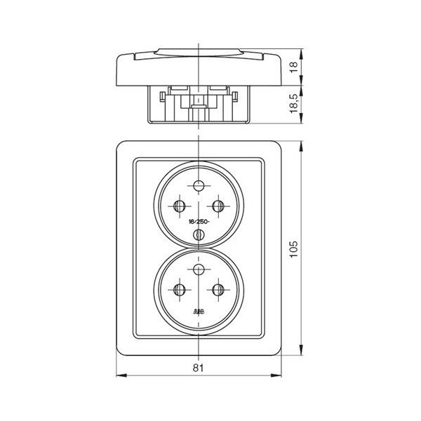 Dvojzásuvka ABB Swing 5512G-C02349 D1 béžová