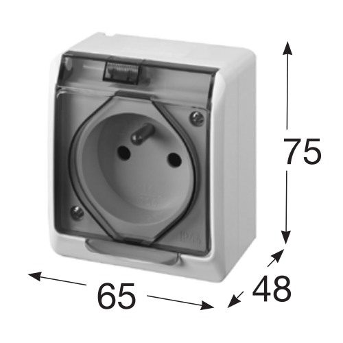 Famatel 5321-09 GALATEA IP44 Zásuvka černá