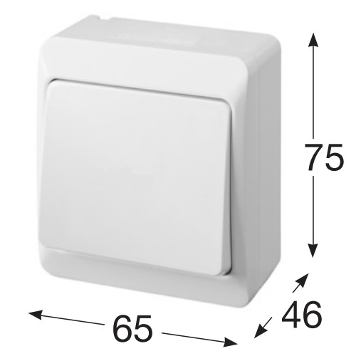 Famatel 5336-02 GALATEA IP44 Tlačítko symbol "světlo" č.1/0 (bílá)