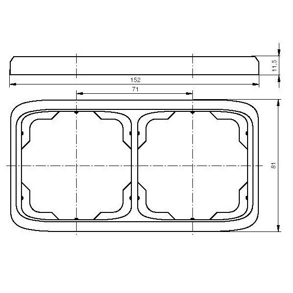 Rámeček ABB Tango 3901A-B21 S2 dvojnásobný svislý kouřově šedý