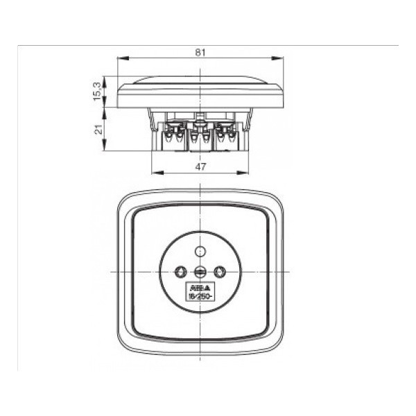 Zásuvka ABB Tango 6619A-A06357 S šedá