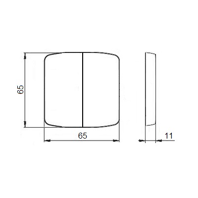 Kryt žaluziového vypínače ABB Tango 3558A-A662 D dělený, béžový s potiskem