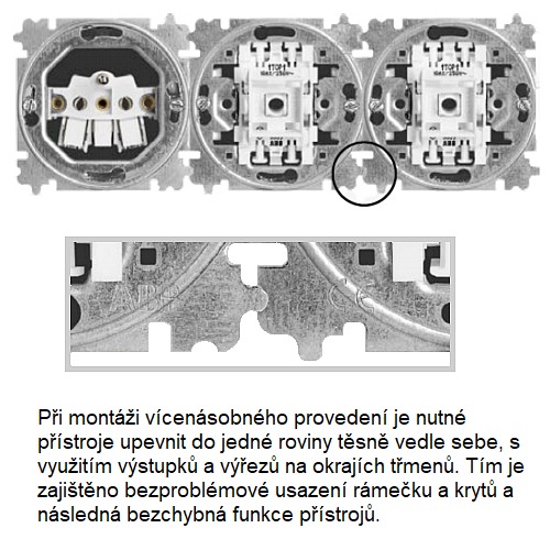 Přístroj - vypínač žaluziový ABB 3559-A88345 Tango č.1/0+1/0 s blokováním, bezšroubové svorky