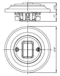 ABB Decento tlačítko č.1/0+1/0 bílá-porcelán 3559K-C87345