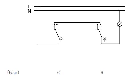 ABB Decento vypínač č.6 (č.1) otočný bílá/přírodní buk 3560K-C06345 50 porcelán