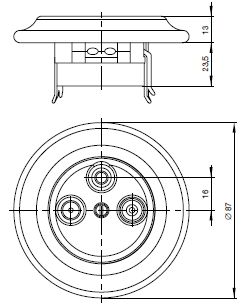 ABB Decento zásuvka televizní koncová černá-porcelán 5011K-C00403 N