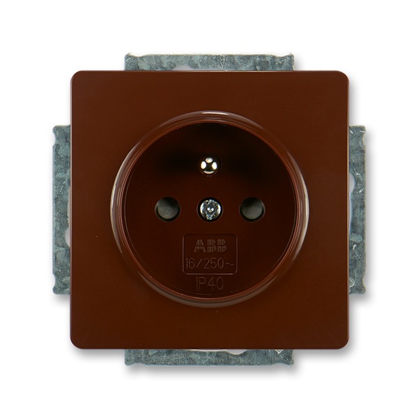 Zásuvka ABB Swing 5518G-A02359 H1 s clonkami hnědá