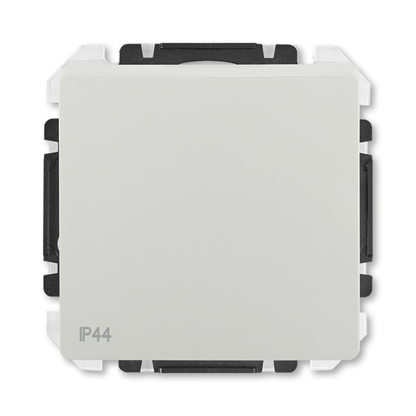 Vypínač Swing ABB 3557G-A01940 S1 jednopólový č.1, IP 44 s krytem s drápky světle šedý