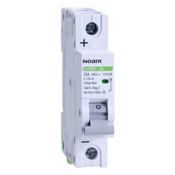 Noark 110126 Ex9BP-JX(+) 1P K20 DC instalační jistič 10 kA, charakteristika K, 20 A, 250 V DC, 1pól