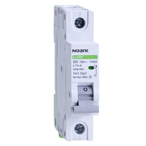 Noark 110019 Ex9BP 1P DC150V K6 DC instalační jistič 10 kA, charakteristika K, 6 A, 150 V DC, 1pól