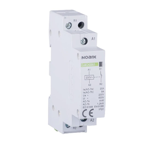 Noark 107322 Ex9CH25 11 230V 50/60Hz Instalační stykač, 25 A, ovl. 230 V, 1 NO + 1 NC kontakty