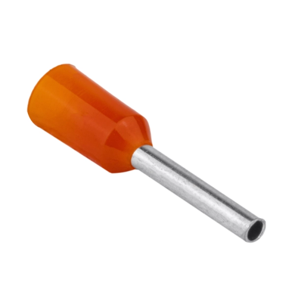 Tracon E030 Izolované lisovací dutinky s plastovým krčkem, oranžové 0,5mm2, L=16mm