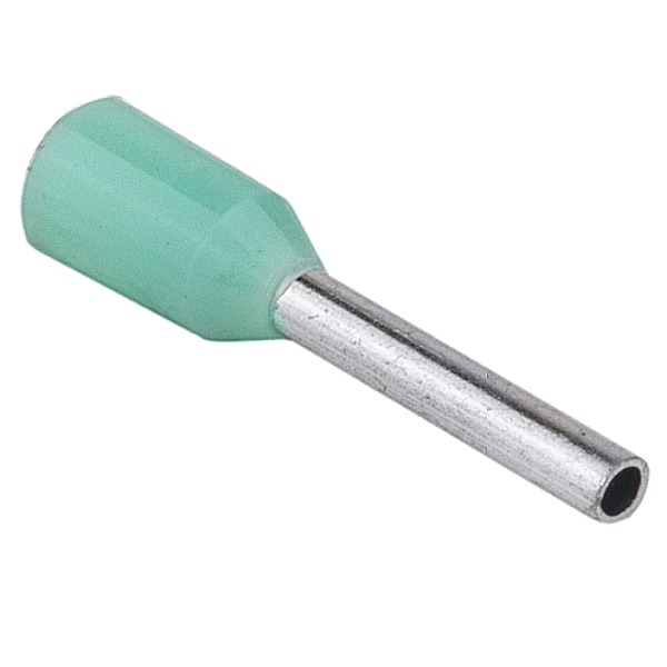 Tracon E137 Izolované lisovací dutinky s plastovým krčkem, tyrkysové 0,34mm2, L=12,8mm