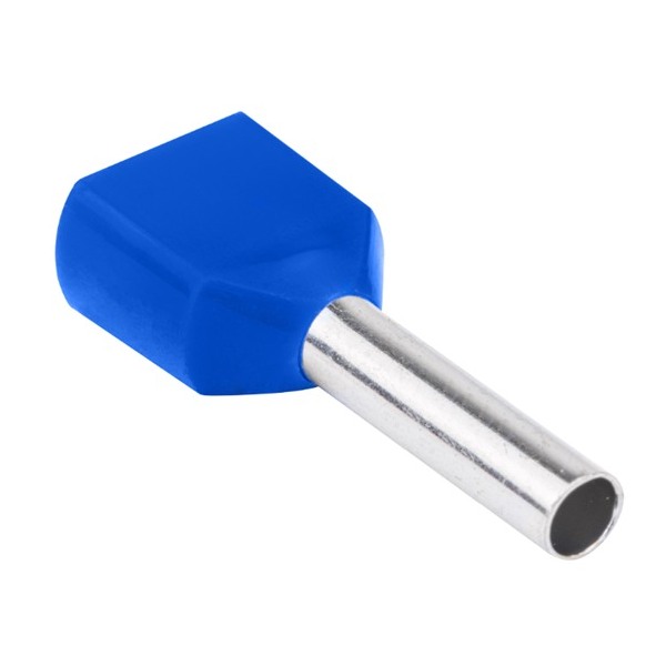Tracon E26I Dvojité izolované lisovací dutinky, modré 2×16mm2, l=14mm